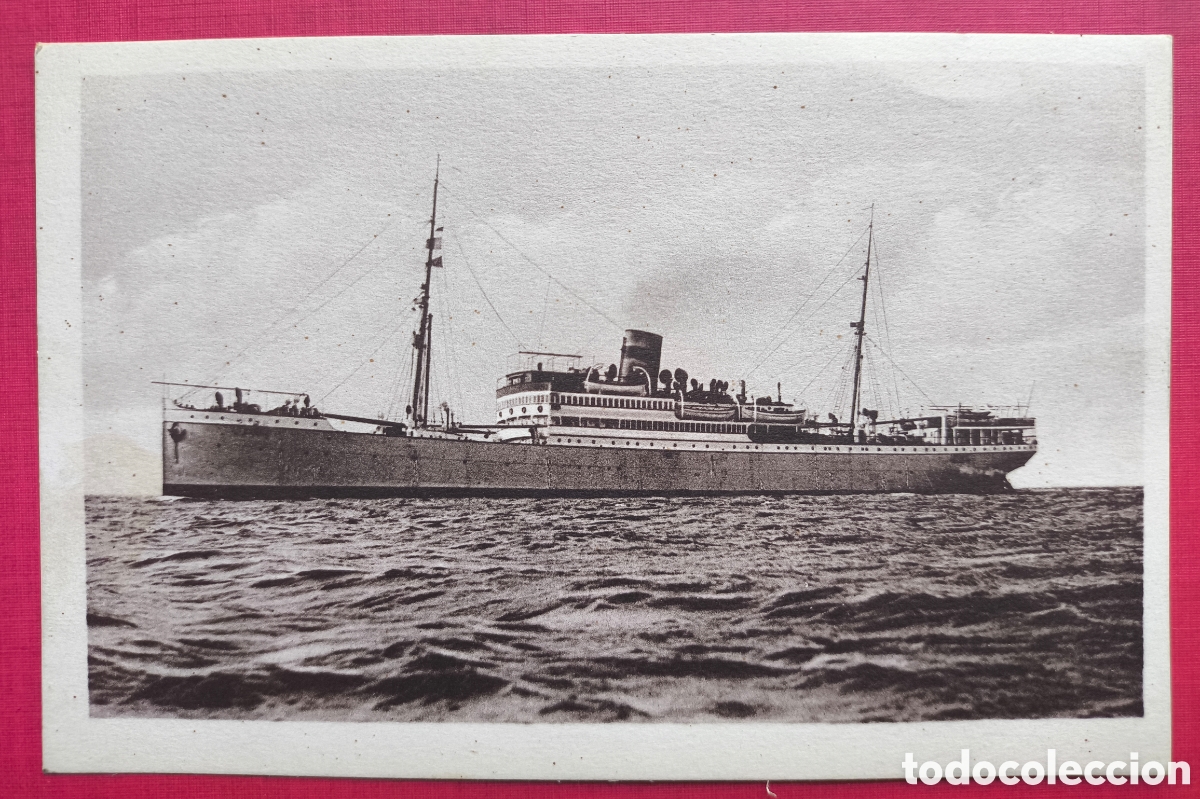 Postales: VAPOR TEIDE COMPANIA TRASMEDITERRANEA L&Iacute;NEA FERNANDO POO POSTAL C. 1920