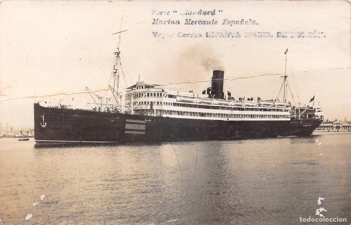 Postales: Postal del barco de vapor Infanta Isabel de Borb&oacute;n
