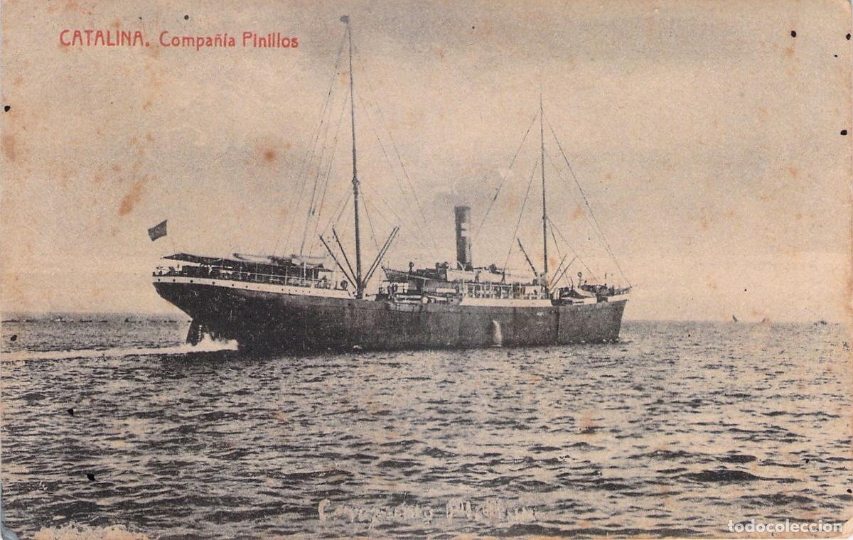 Postales: Postal del vapor Catalina de la Compa&ntilde;&iacute;a Pinillos