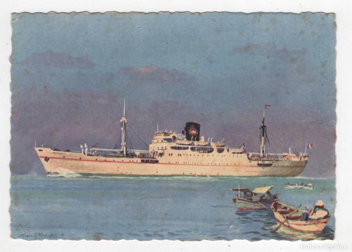 Postales: FRANCIA BARCO &rdquo;AZEMMOUR&rdquo; -LE MARROC PAR MARSELLE ET PORT-VENDRES SIN ESCRIBIR VER IMAGEN DEL REVERSO