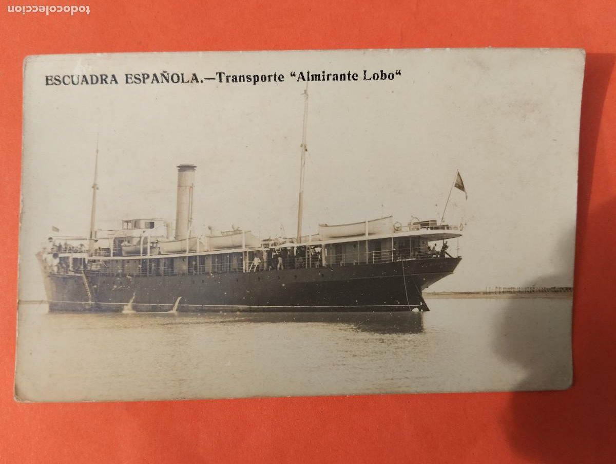 Postales: POSTAL FOTOGRAFICA ESCUADRA ESPA&Ntilde;OLA TRANSPORTE ALMIRANTE LOBO. BARCO..MILITAR