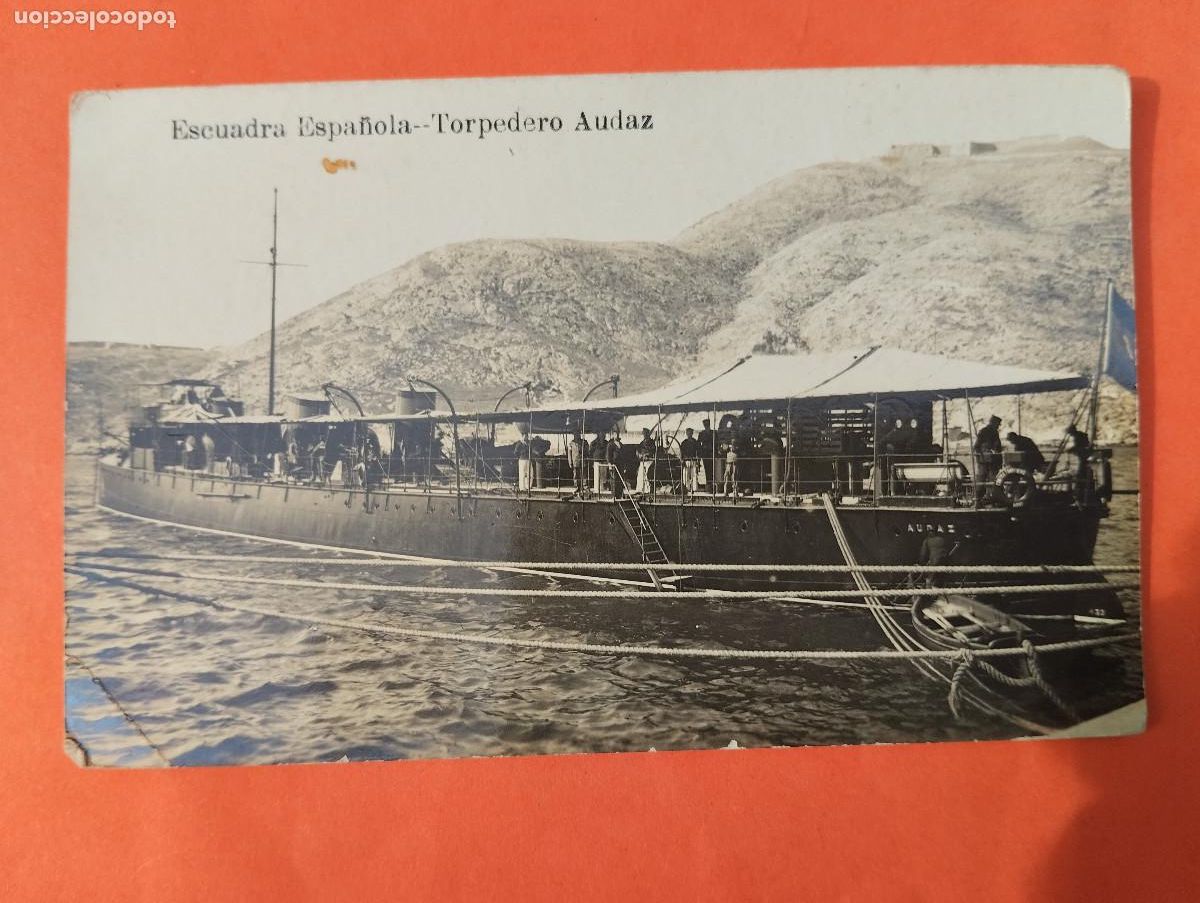Postales: POSTAL FOTOGRAFICA ESCUADRA ESPA&Ntilde;OLA TORPEDERO AUDAZ. BARCO..MILITAR