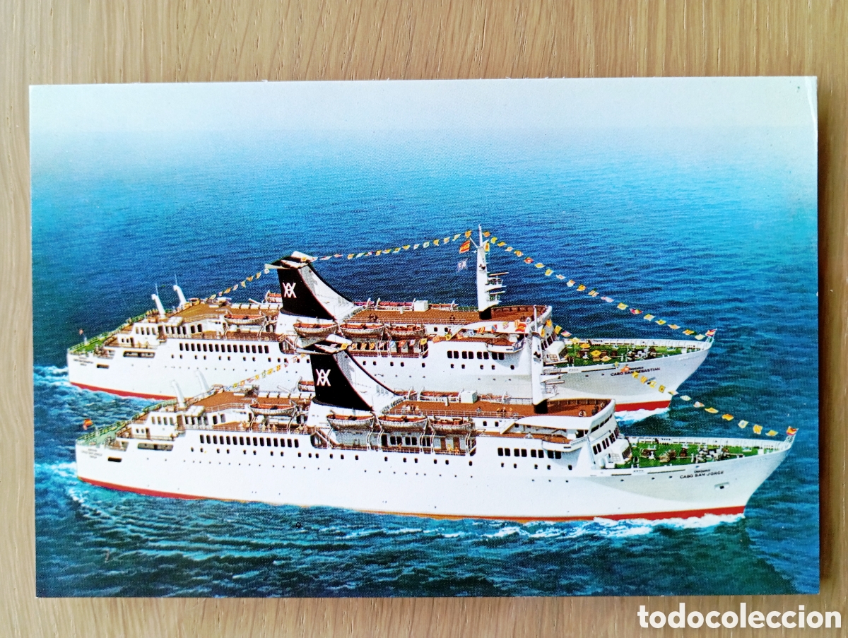 Postales: POSTAL YBARRA Y C&Iacute;A SEVILLA NAVIERA BARCO FERRY CANGURO CABO SAN VICENTE SAN JORGE 1976 SEIX BARRAL