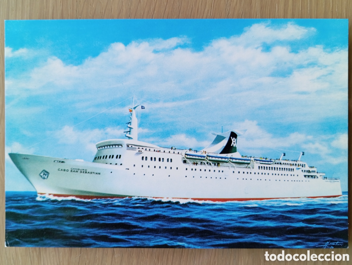 Postales: POSTAL YBARRA Y C&Iacute;A SEVILLA NAVIERA BARCO FERRY CANGURO CABO SAN SEBASTI&Aacute;N SEIX BARRAL 1971