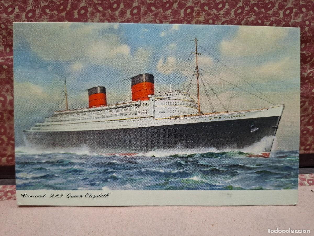Postales: ANTIGUA POSTAL BARCO CUNARD QUEEN ELIZABETH