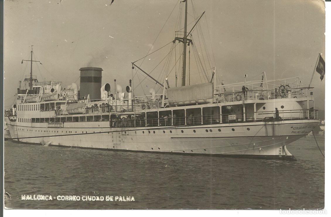 Cartoline: ANTIGUA POSTAL MALLORCA - BARCO CORREO CIUDAD DE PALMA - ESCRITA 1951