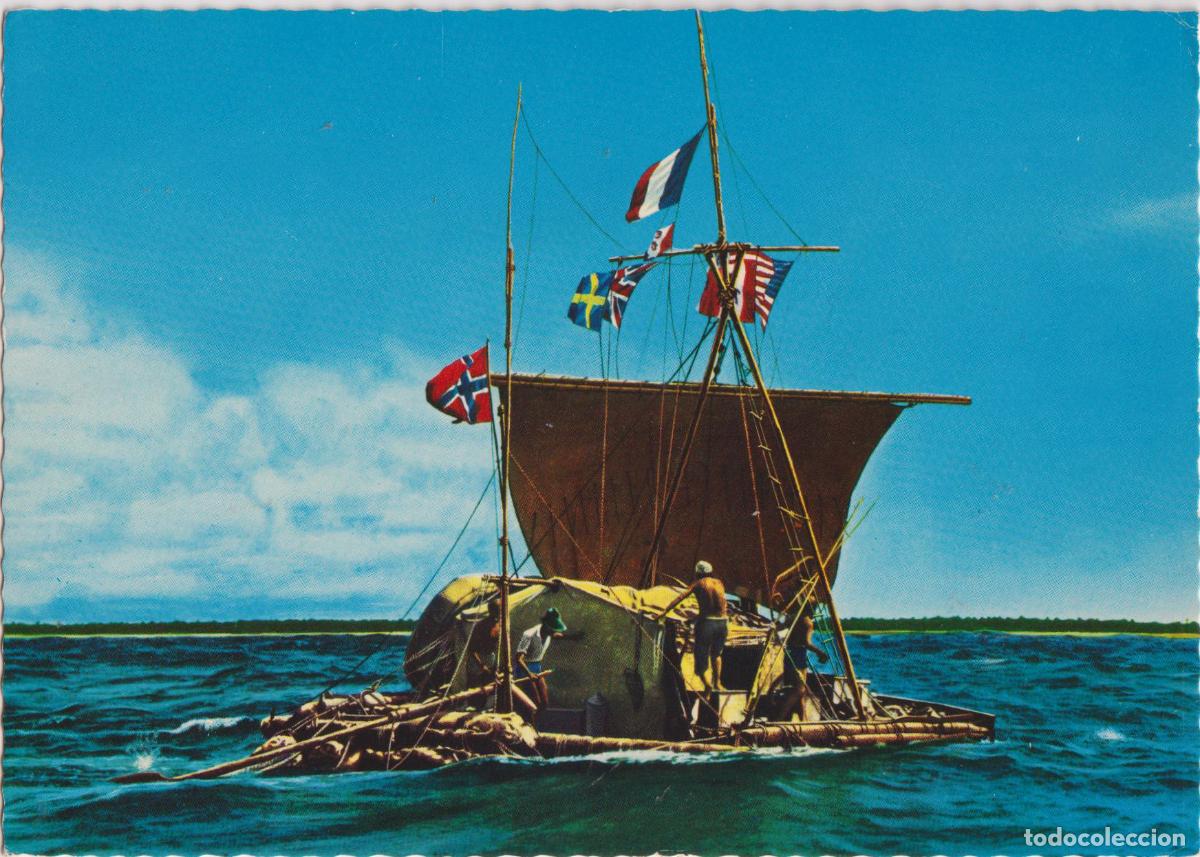Postais: BALSA DE TRONCOS KON-TIKI - EXPLORADOR NORUEGO THOR HEYERDAHL &ndash; EXPEDITION 1947 &ndash; MITTET 1327/4 &ndash; SC