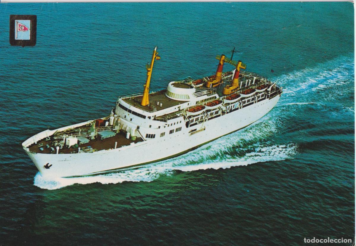 Postais: POSTAL M/N JUAN MARCH - COMPA&Ntilde;IA TRASMEDITERRANEA - ESCUDO DE ORO N&ordm;6569 - CIRCULADA