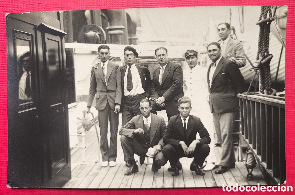 Postales: FOTOGRAF&Iacute;A RETRATO GRUPAL OFICIAL MARINA CUBIERTA BUQUE POSTAL FOTOGR&Aacute;FICA C. 1925