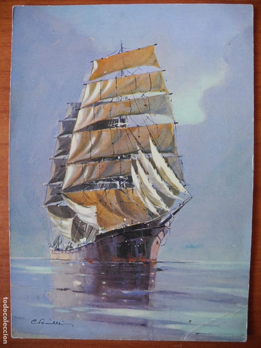 Postkarten: Pintura de un Barco. Ed. Stehli n. 2299. Nueva