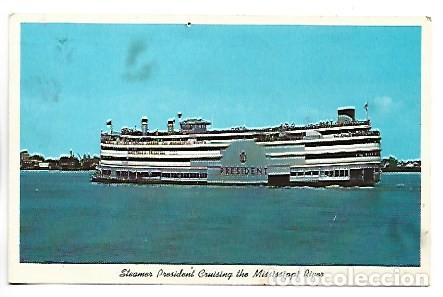 Postkarten: STEAMER PRESIDENT CRUISING THE MISSISIPI RIVER.- NEW ORLEANS