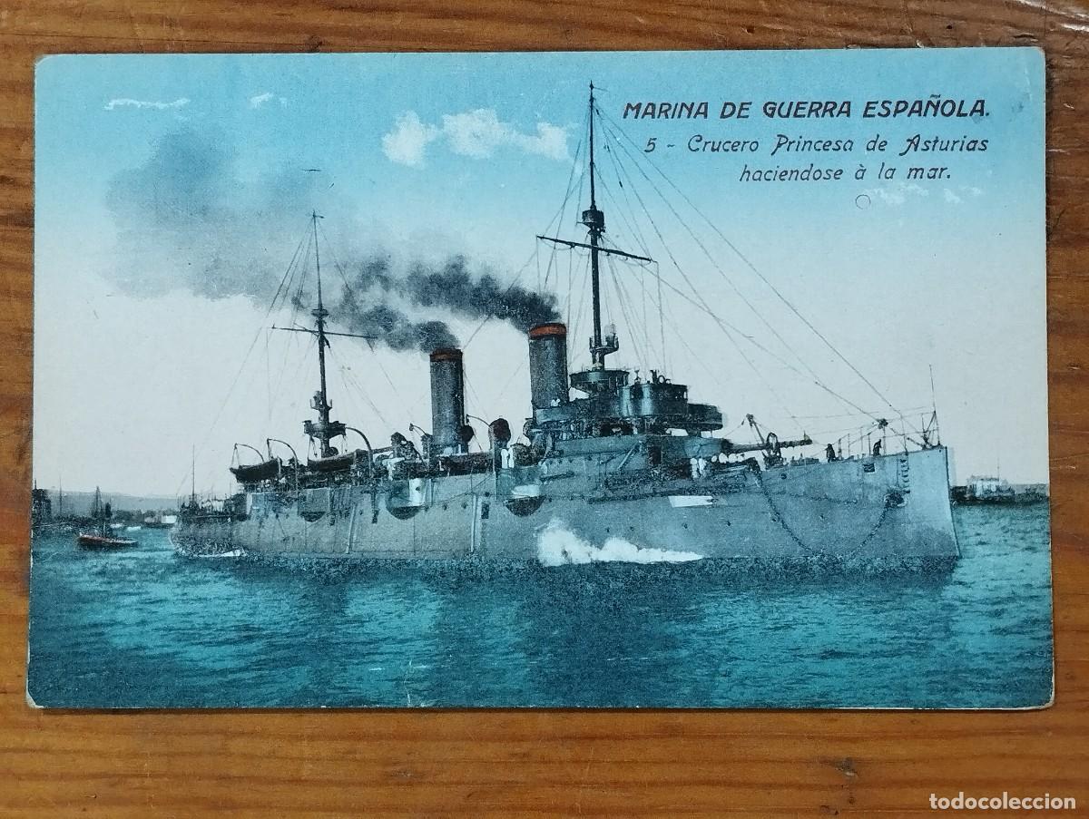 Postales: Tarjeta Postal Antigua - Marina de Guerra Espa&ntilde;ola: Crucero Princesa de Asturias (N&ordm; 5)