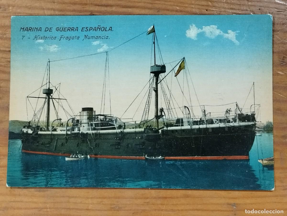 Postales: Tarjeta Postal Antigua - Marina de Guerra Espa&ntilde;ola: Hist&oacute;rica Fragata Numancia (N&ordm; 7)
