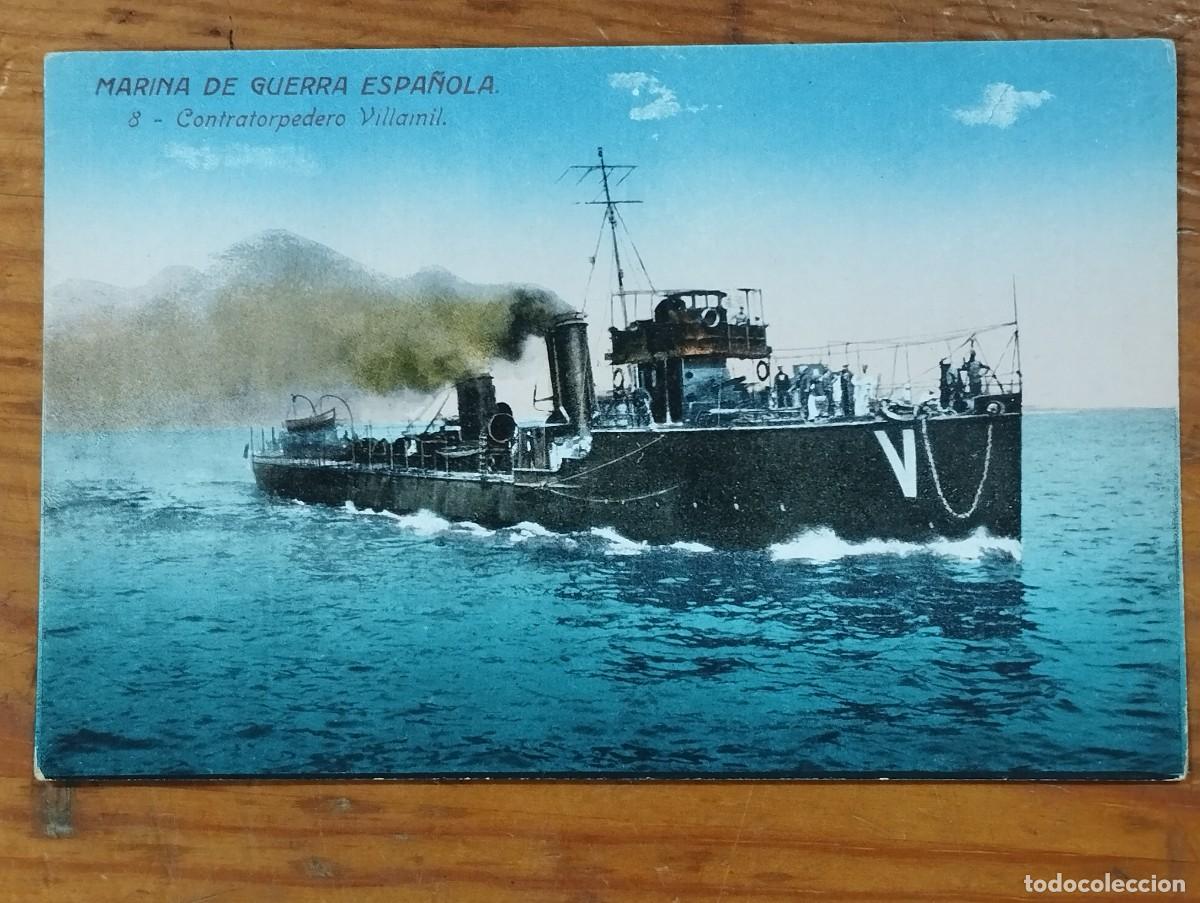 Postales: Tarjeta Postal Antigua - Marina de Guerra Espa&ntilde;ola: Contratorpedero Villamil (N&ordm; 8)