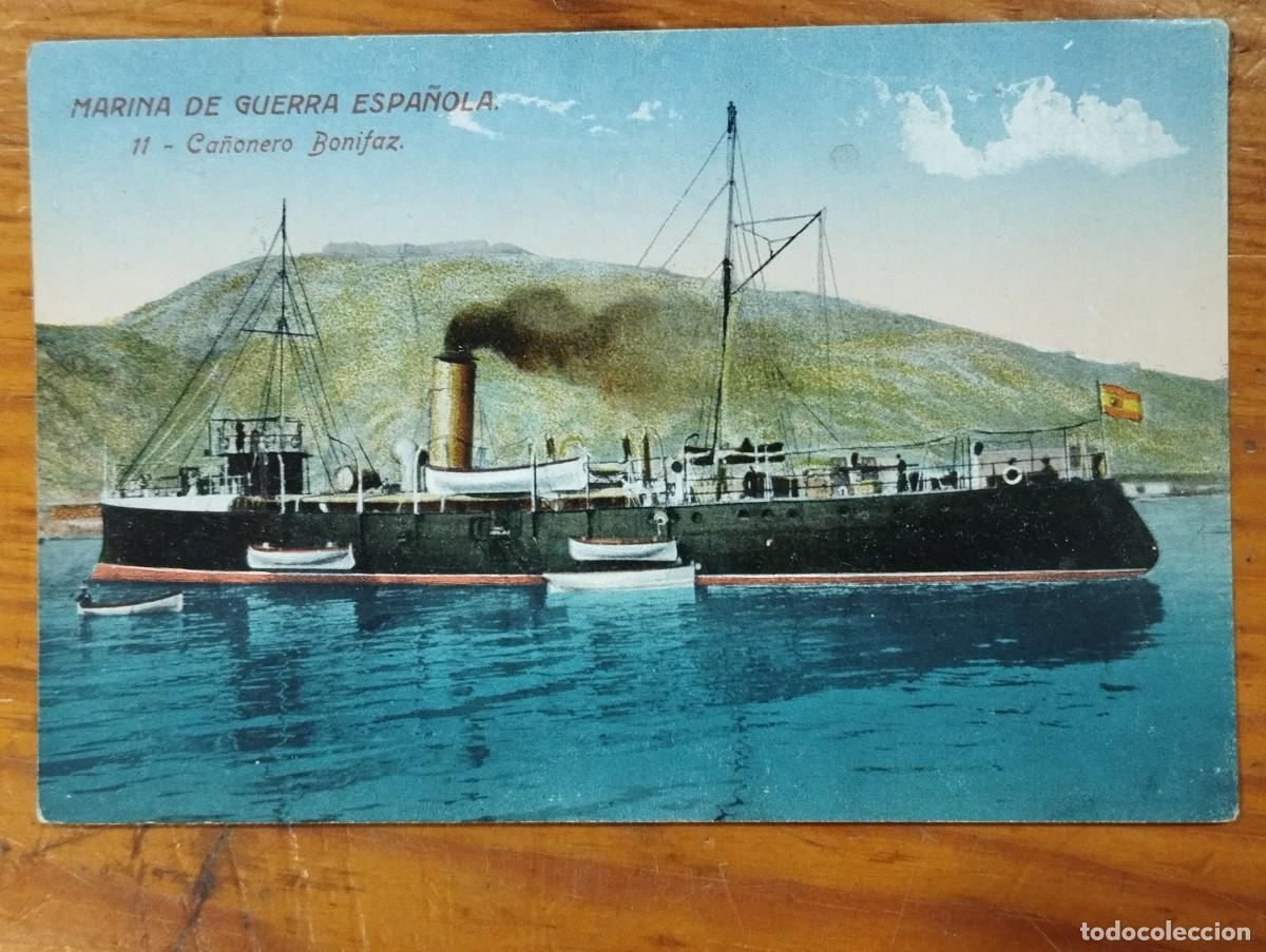 Postales: Tarjeta Postal Antigua - Marina de Guerra Espa&ntilde;ola: Ca&ntilde;onero Bonifaz (N&ordm; 11)