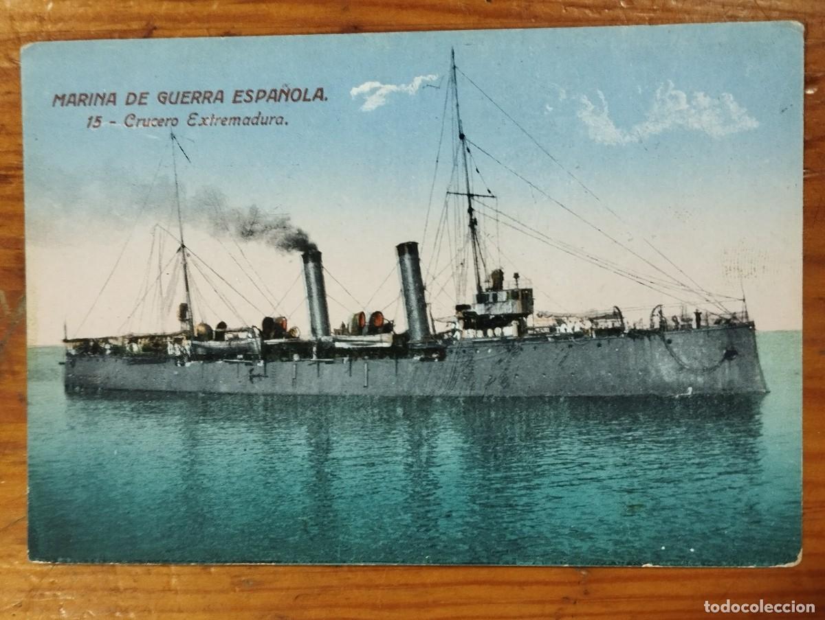 Postales: Tarjeta Postal Antigua - Marina de Guerra Espa&ntilde;ola: Crucero Extremadura (N&ordm; 15)