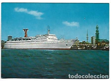 Postales: HAFEN MIT ST. MICHAELISKIRCHE UND FERNSEHTURM UND TS &rdquo;HAMBURG&rdquo;.- HAMBURG / ALEMANIA