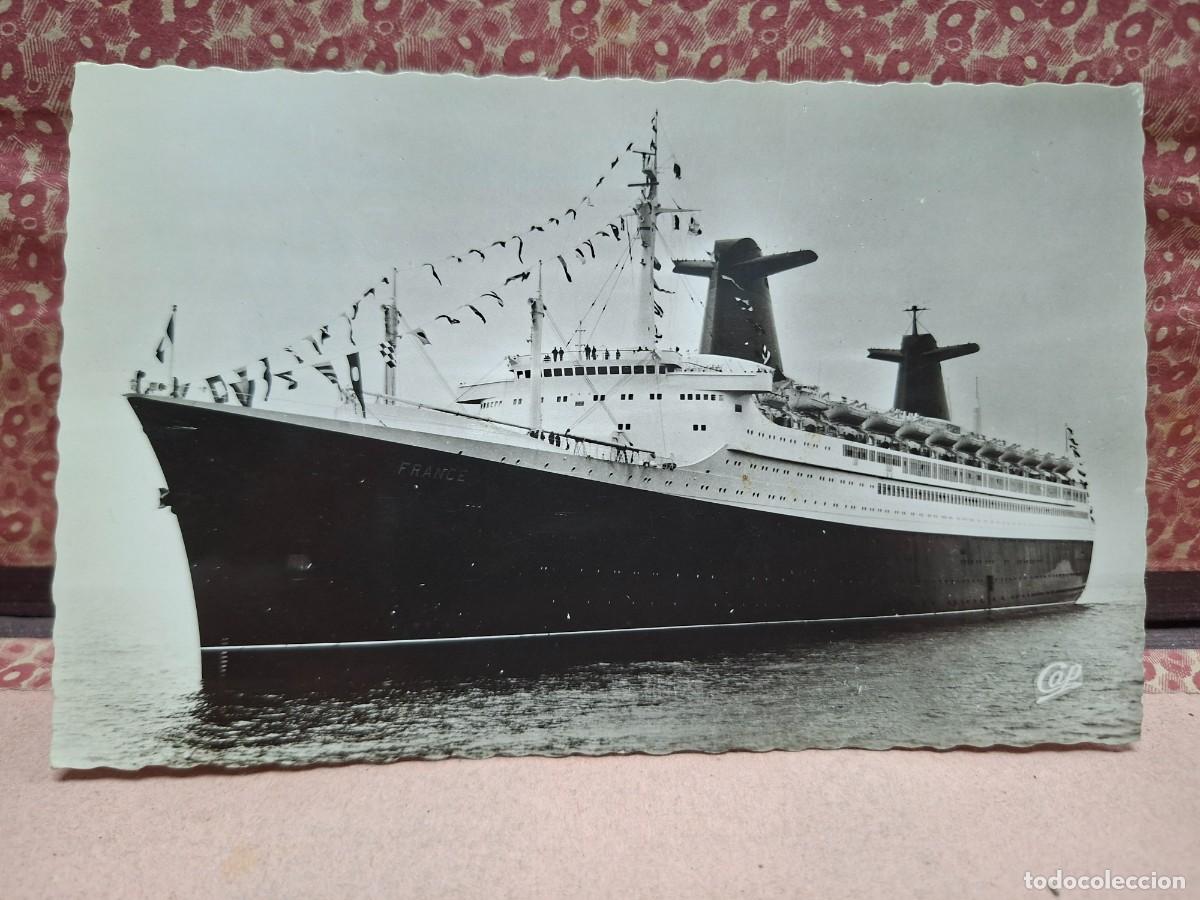 Postales: ANTIGUA POSTAL BARCO PAQUEBOT TRANSATLANTICO FRANCE FRANCIA