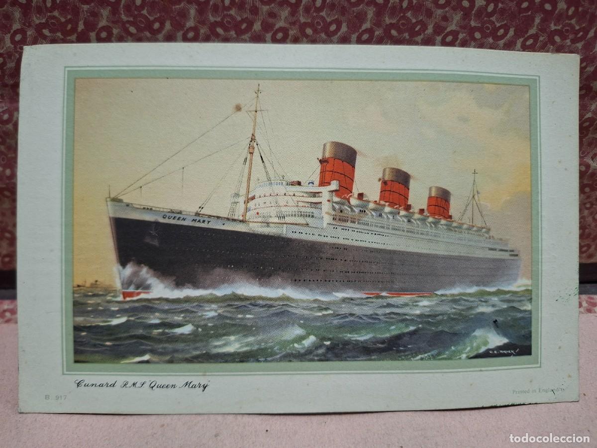 Postales: ANTIGUA TARJETA BARCO R.M.S. QUEEN MARY TRANSATLANTICO SOUTHAMPTON NEW YORK