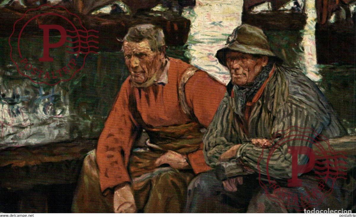 Postales: CARLOS GRETHE DIE BEIDEN ALTEN SERIE 12169 ILLUSTRATION P&Ecirc;CHEURS FISHER FISHERMEN BARCOS BOA