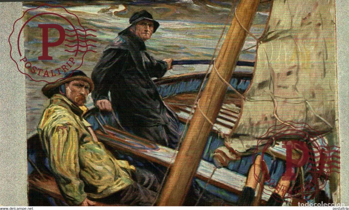 Postales: CARLOS GRETHE IM BOOT SERIE 12168 ILLUSTRATION P&Ecirc;CHEURS FISHER FISHERMEN BARCOS BOAT BATEAUX