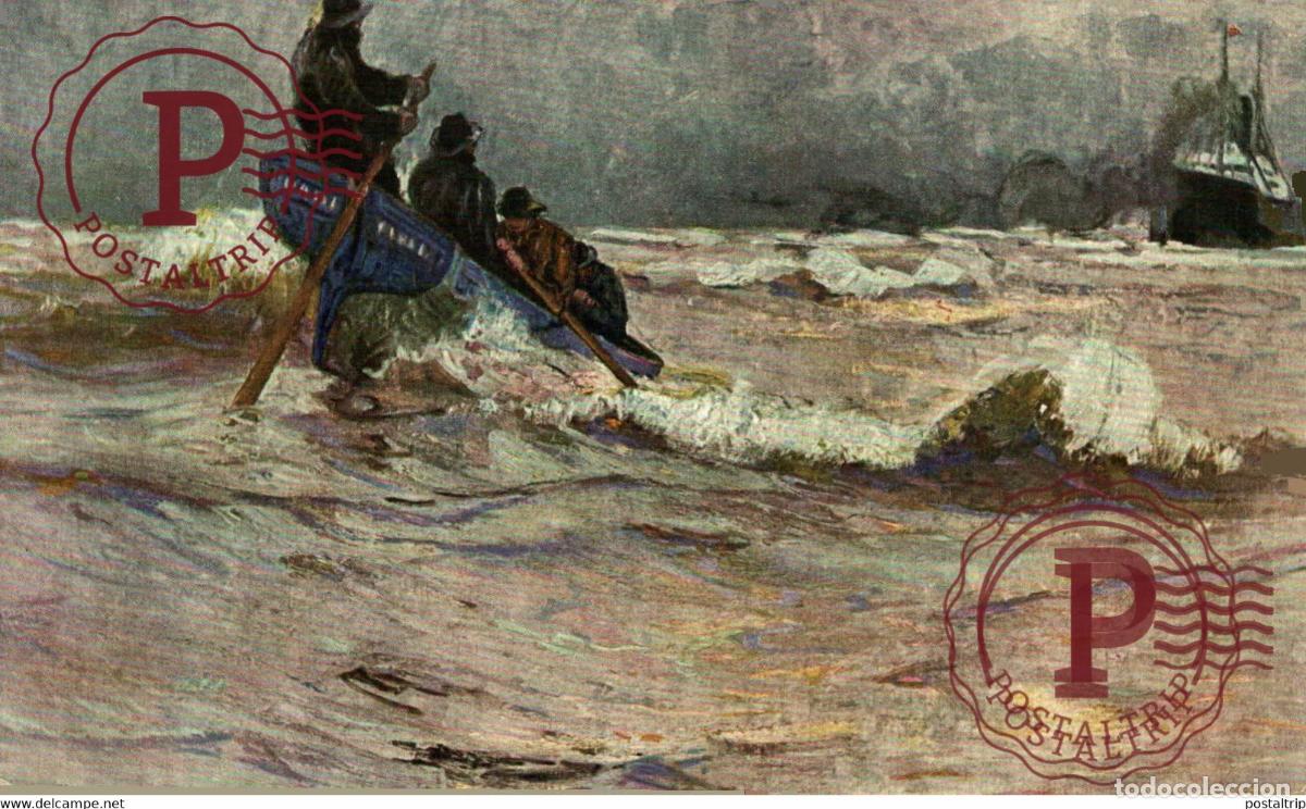 Postales: CARLOS GRETHE LOTSENBOOT SERIE 12168 ILLUSTRATION P&Ecirc;CHEURS FISHER FISHERMEN BARCOS BOAT BATE