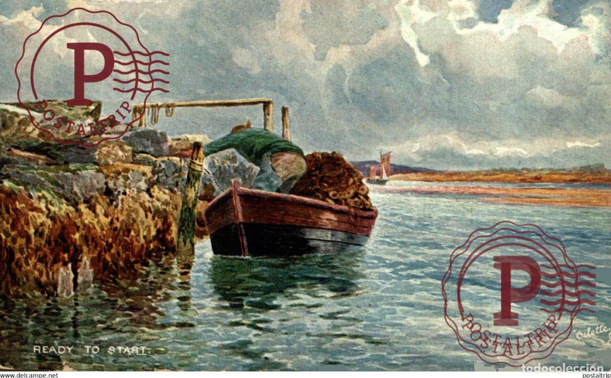 Postales: READY TO START THE BREEZY SEA SERIES I, RAPHAEL TUCK & SONS OILETTE BARCOS BOAT BATEAUX