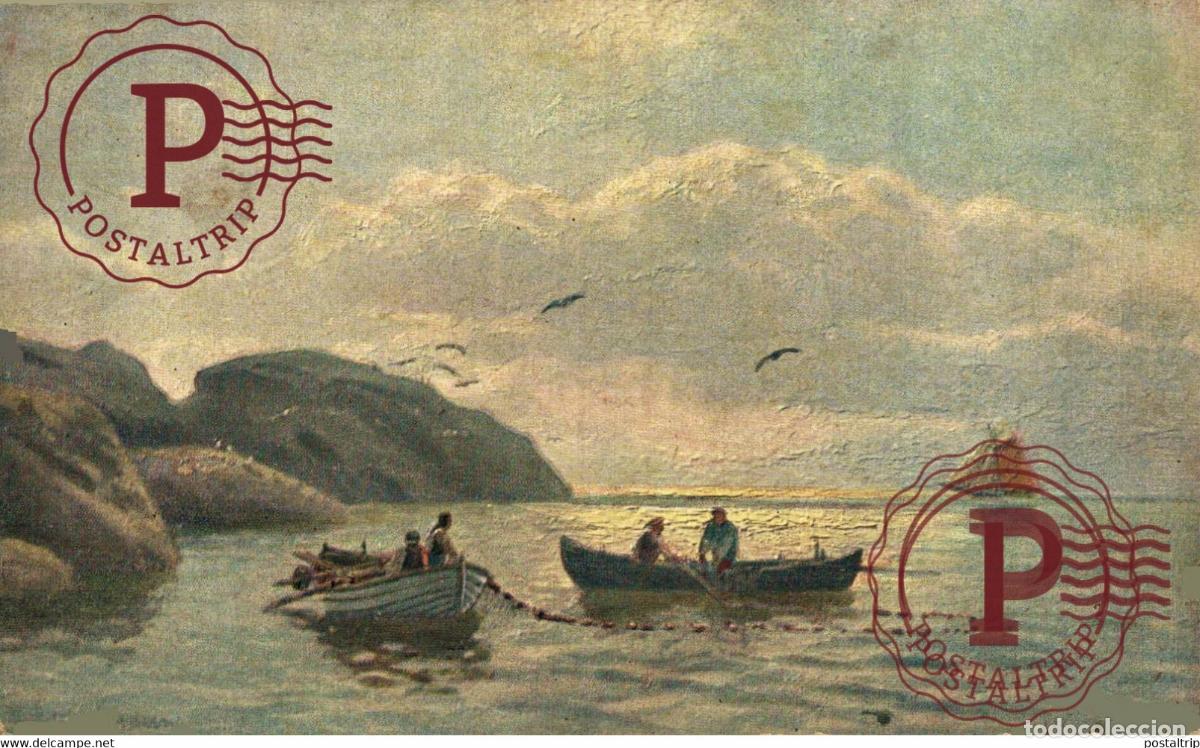 Postales: ILLUSTRATION P&Ecirc;CHEURS FISHER BARCOS BOAT BATEAUX