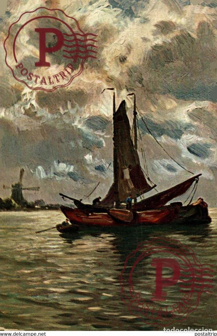 Postales: ILLUSTRATION Nr 1632 AN DER WASSERKANTE WINDMOLEN BARCOS BOAT BATEAUX