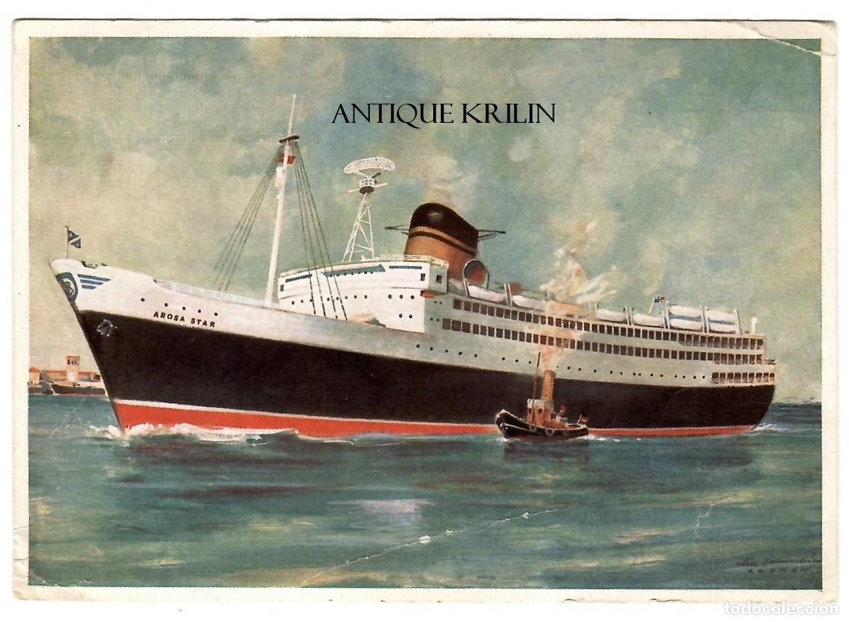 Postales: COMPA&Ntilde;IA SUIZA DE NAVEGACION AROSA LINE / AROSA KULM Y AROSA STAR / SIN FRANQUEAR