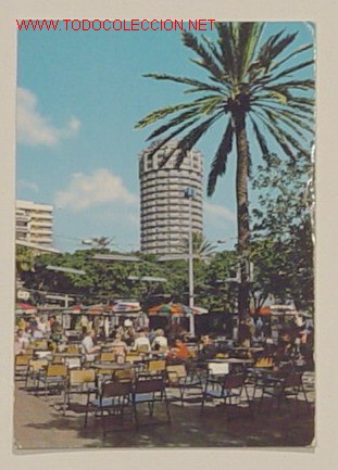 Postales: LAS PALMAS DE GRAN CANARIAS-N&ordf;565-PARQUE DE SANTA CATALINA Y HOTEL D. JUAN.Circulada a&ntilde;o 71.