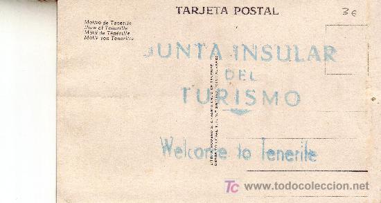 Postales: Postal (reverso) Motivo tipico de Tenerife. ver foto adicional.