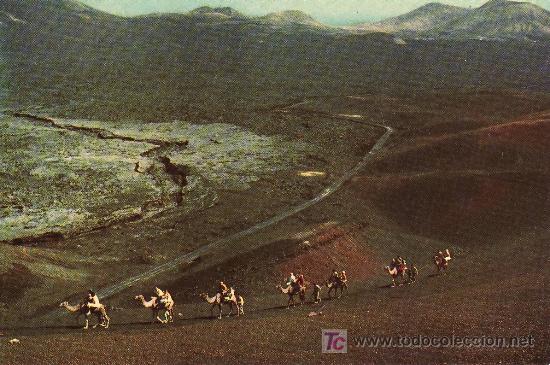 Postales: AL VOLCAN TIMANFAYA.LANZAROTE.ISLAS CANARIAS.POSTAL FOTOGRAFICA DE ARRIBAS