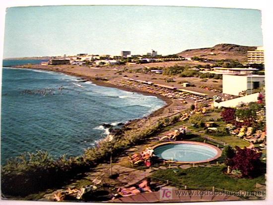 Postales: POSTAL  DE  PLAYA DE SAN AGUST&Iacute;N, GRAN CANARIA, DE LOS A&Ntilde;OS 70