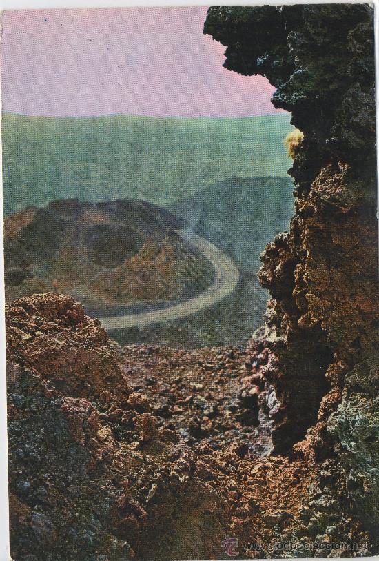 Postales: POSTAL DE LANZAROTE VISTA DESDE LA MONTA&Ntilde;A DE FUEGO ISLAS CANARIAS