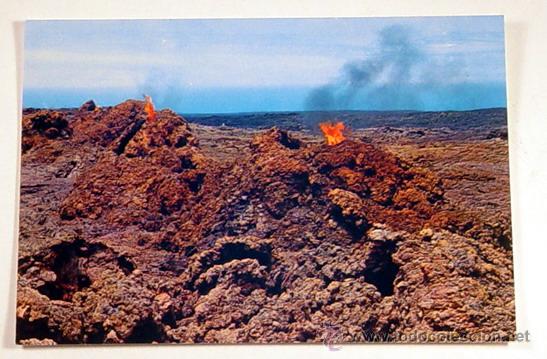 Postales: 5062-LANZAROTE.MONTA&Ntilde;A DE FUEGO.CADENA DE CRATERES.No circulada.