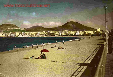 Postales: LAS PALMAS, PLAYA DE LAS CANTERAS - Foto 1