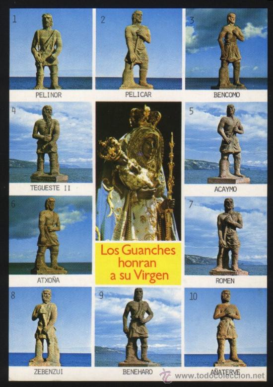Postales: B-0963- LOS GUANCHES HONRAN A LA VIRGEN DE LA CANDELARIA. - Foto 1