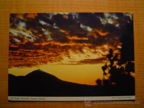 Postales: POSTAL TENERIFE AL CONTRALUZ DEL AMANECER LA SILUETA DEL TEIDE (3.717M.) CONSERVA SU S. SIN CIRCULAR