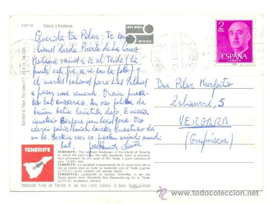 Postales: Tenerife .. Circulada 1973 - Foto 2