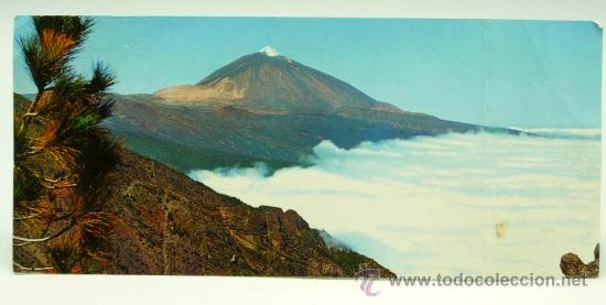 Cartoline: Postal panor&aacute;mica El Teide 1974 circulada 23,5 cm largo