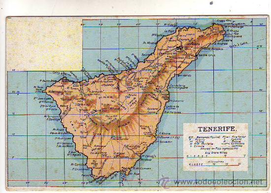Postales: Isla de Tenerife - mapa. - Foto 1