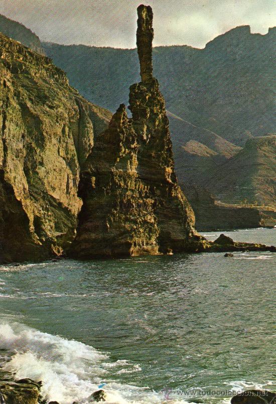 Postales: ISLAS CANARIAS (GRAN CANARIA) AGAETE PUERTO DE LAS NIEVES DEDO DE DIOS ESCRITA CIRCULADA CON SELLO