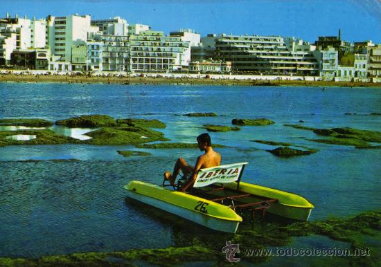 Postales: VISTA PARCIAL DE LA PLAYA DE LAS CANTERAS IBER CROMO ESCRITA CIRCULADA SELLO