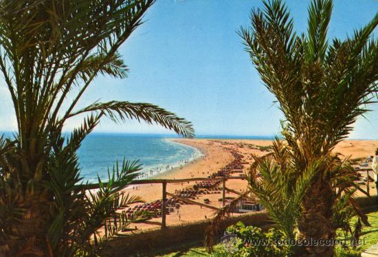 Postales: PLAYA DEL INGLES COLECCION LAS AFORTUNADAS ESCRITA CIRCULADA TRES SELLOS