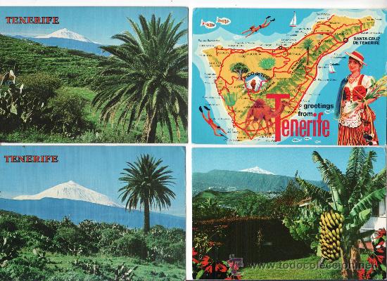 Postales: LOTE DE 4 MODERNAS. TEIDE Y MAPA TENERIFE