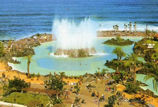 Postales: PUERTO DE LA CRUZ TENERIFO N&ordm; 82 LAGO ARTIFICAL EDICIONES ANIBARRO ESCRITA CIRCULADA SELLO