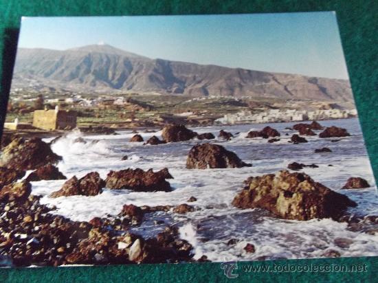 Postales: TENERIFE-E9-PUERTO DE LA CRUZ-SIN CIRCULAR-NO ESCRITA-CASTILLO DE SAN FELIPE Y EL TEIDE AL FONDO