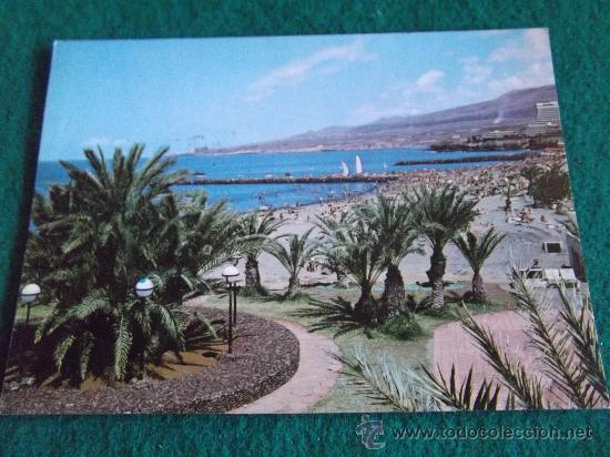 Postales: TENERIFE-F4-ESCRITA-SELLADA-CIRCULADA-PLAYA DE LAS AMERICAS-VISTA PARCIAL