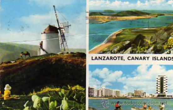 Postales: LANZAROTE ESCRITA CIRCULADA SELLO - Foto 1